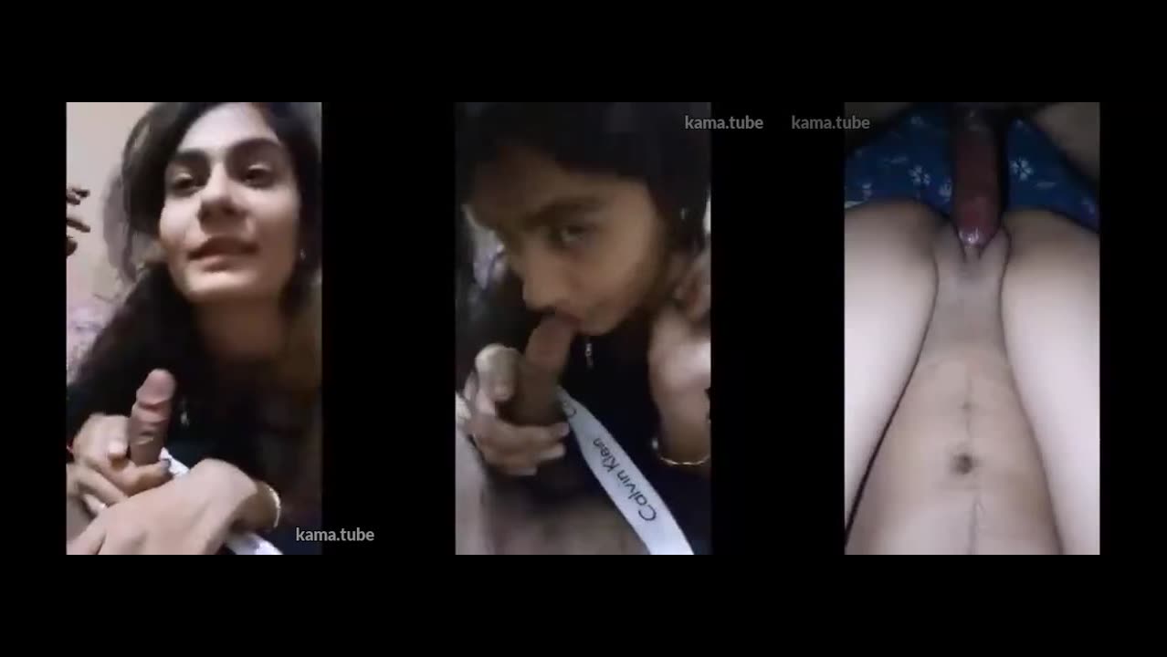 Girlfriend blows her boyfriend's small cock