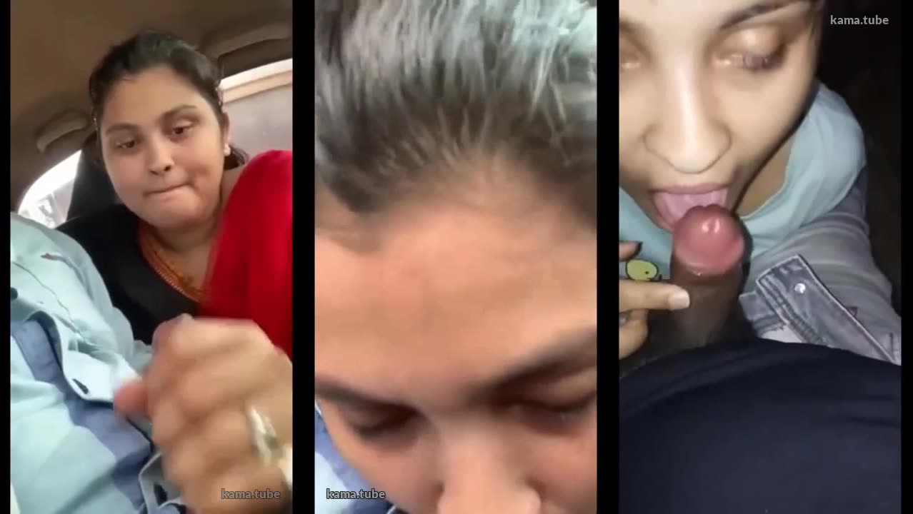 Wife gives blowjob in car
